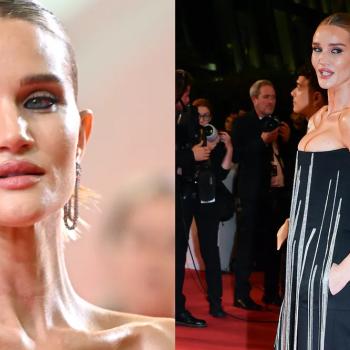 Роузи Хантингтон-Уайтли и ее тугой корсет, притягивающий взгляд публики, на красной дорожке в Каннах