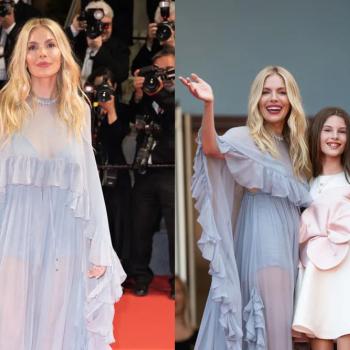 Сиенна Миллер сияет на красной дорожке в Каннах. Её сопровождали бойфренд, который на 15 лет младше её, и дочь-подросток
