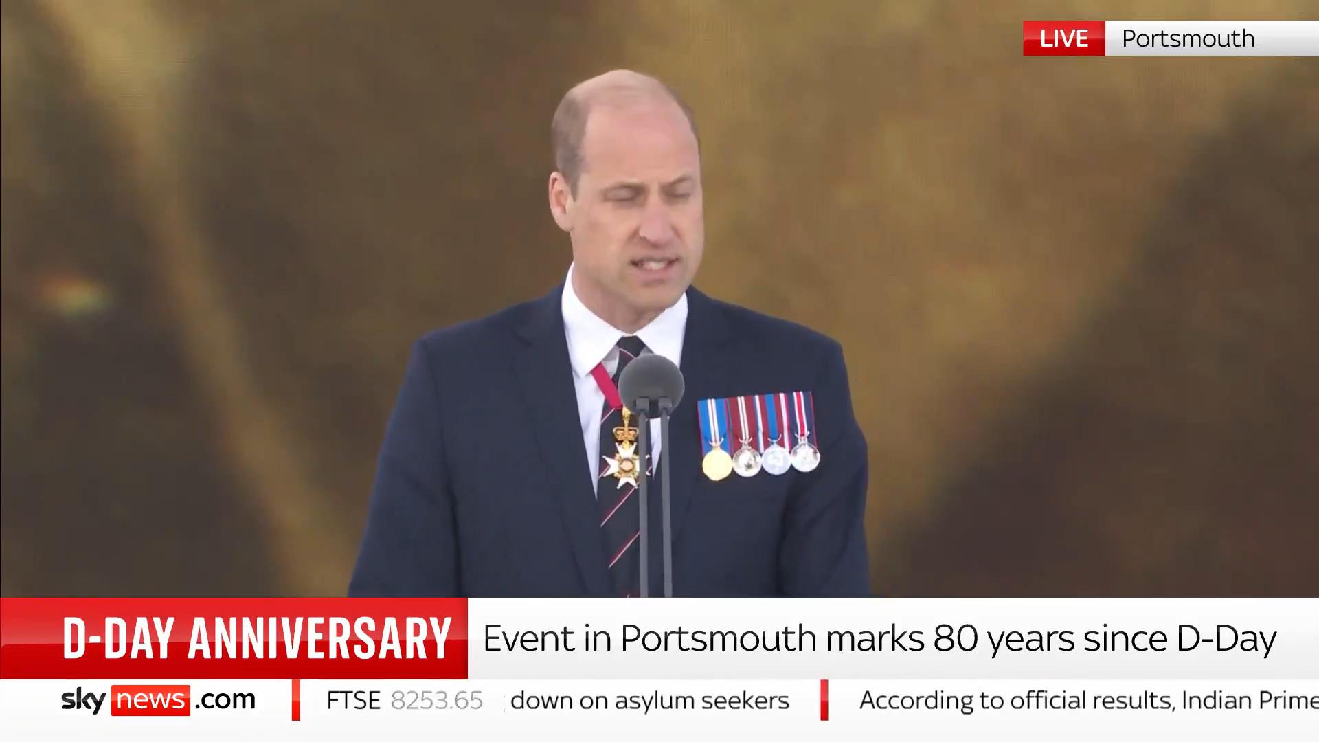 Принц Уильям выступил во время празднования годовщины Дня Д