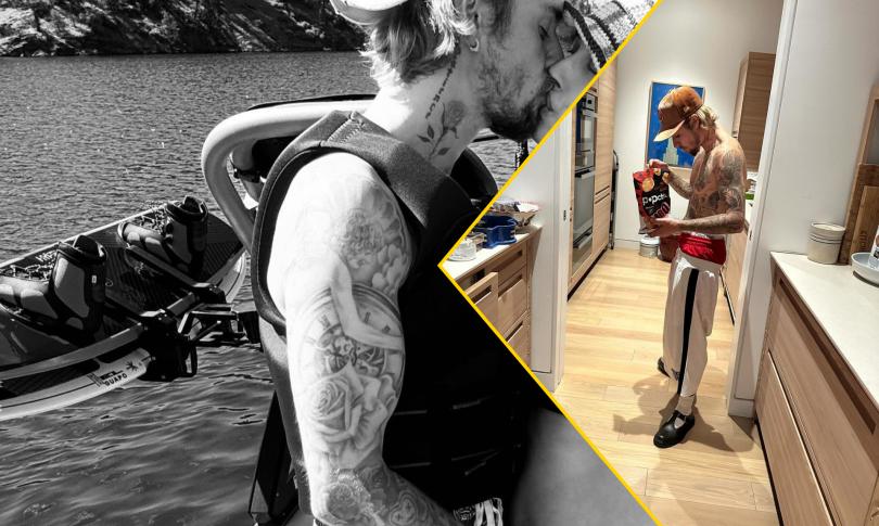 Хейли Бибер прижимается к Джастину, обнажая беременный живот