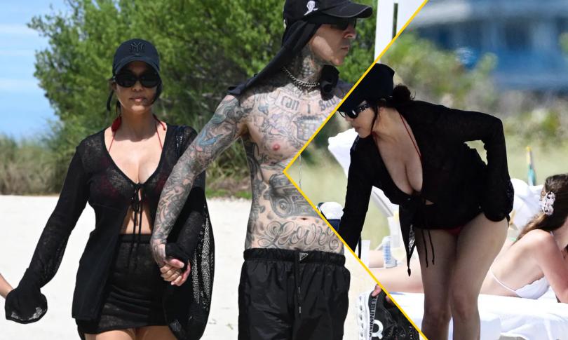 Кортни Кардашьян на пляже