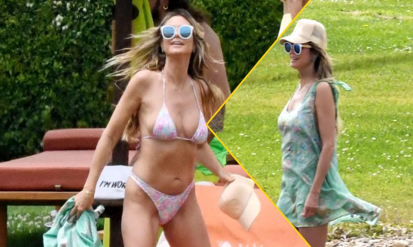 Хайди Клум загорает в откровенном бикини