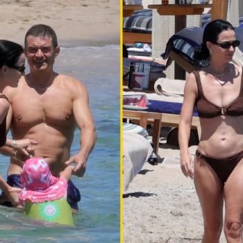 Кэти Перри и Орландо Блум  с дочкой в ​​море во время семейного отдыха на Сардинии