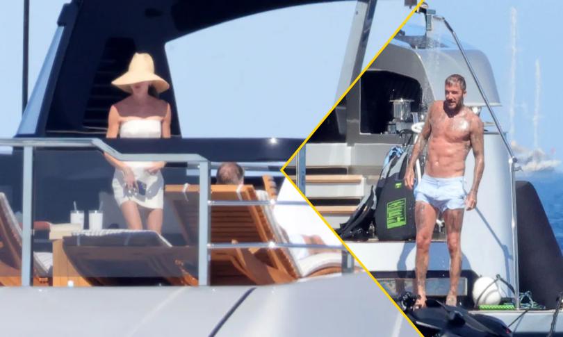 Дэвид Бекхэм и Виктория в гигантской шляпе отдыхают в Италии