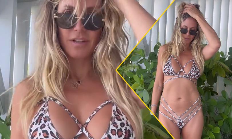 Хайди Клум в леопардовом бикини