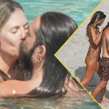 Загорающие Хайди Клум и Том Каулитц обмениваются нежностями во время отдыха на пляже