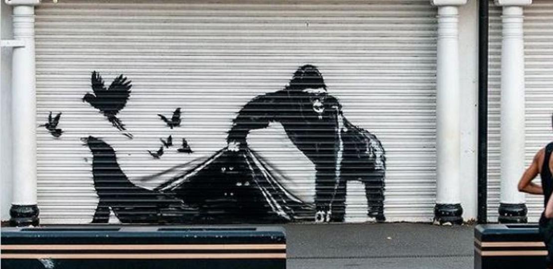 Вышла девятая работа Бэнкси в серии граффити на тему животных