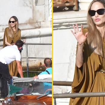 Анджелину Джоли «застали» на выходе из венецианского отеля с рэпером