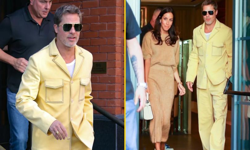 Брэд Питт с Инес де Рамон в Нью-Йорке Брэд Питт с Инес де Рамон в Нью-Йорке