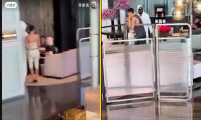 Бьянка Ценсори в вестибюле отеля в Китае Бьянка Ценсори в вестибюле отеля в Китае