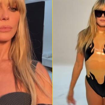 52-летняя Хайди Клум позируeт в боди перед камерой