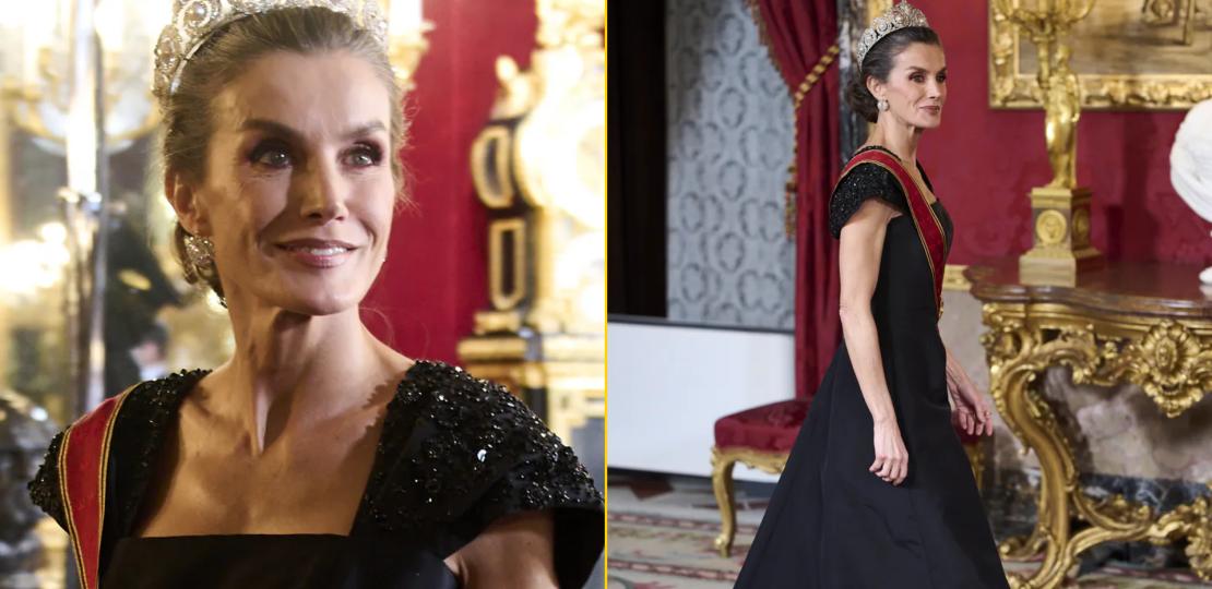 Королева Летиция демонстрирует свои стройные руки на гала-ужине в Мадриде