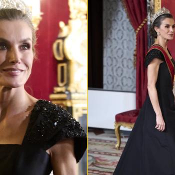 Королева Летиция демонстрирует свои стройные руки на гала-ужине в Мадриде