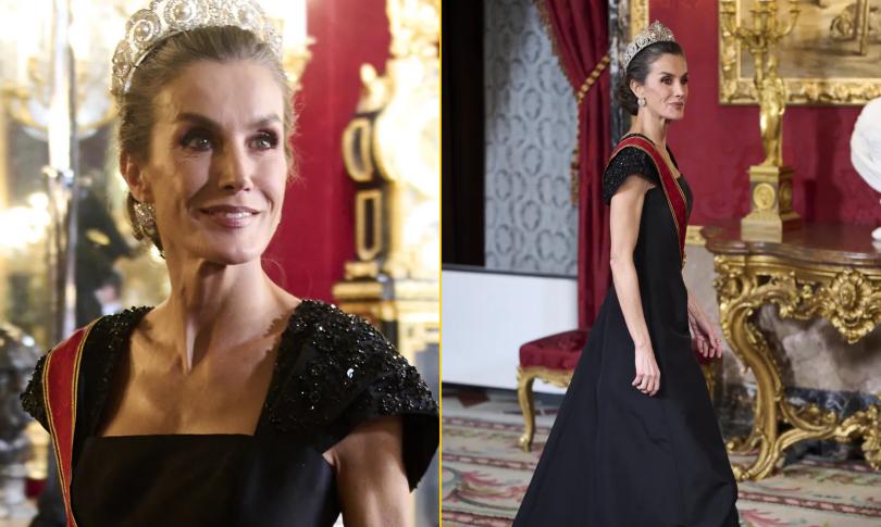 Королева Летиция демонстрирует свои стройные руки на гала-ужине в Мадриде