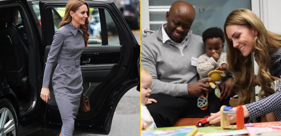 Герцогиня Кейт выглядит шикарно в обтягивающем платье на встрече с детьми