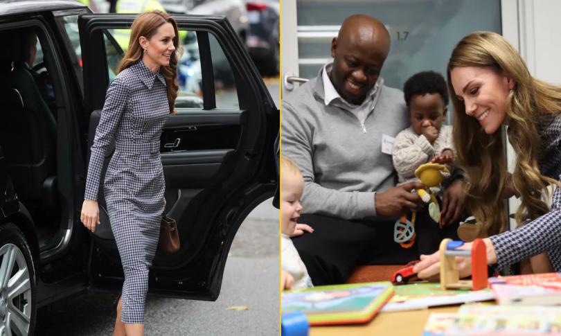 Герцогиня Кейт выглядит шикарно в обтягивающем платье на встрече с детьми
