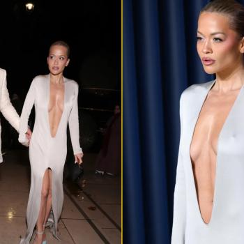 Рита Ора в глубоком декольте отправляется на гала-вечер в Лондон вместе со своим мужем, который старше ее на 15 лет