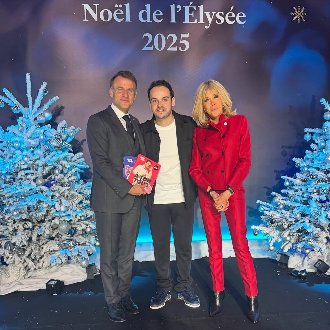 Эммануэль и Брижит Макрон, фокусник Максим Табар