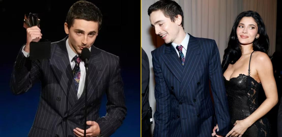 Тимоти Шаламе признался в любви Кайли Дженнер со сцены Critics Choice