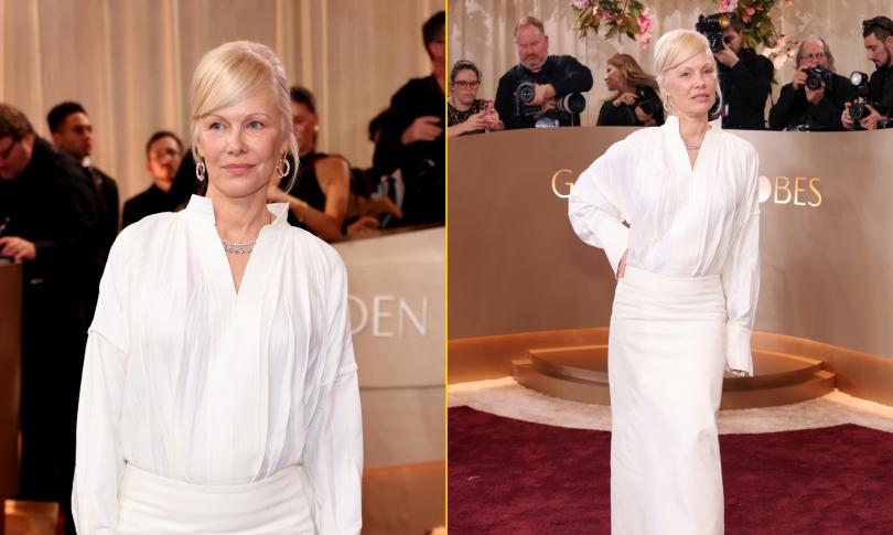 Памела Андерсон на красной дорожке Золотой глобус