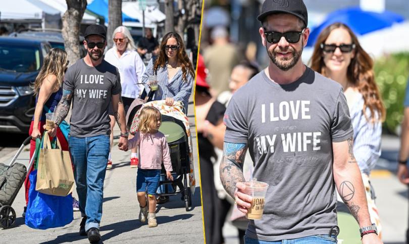 Джек Осборн вышел на прогулку с семьей и впервые показал новорожденную дочь