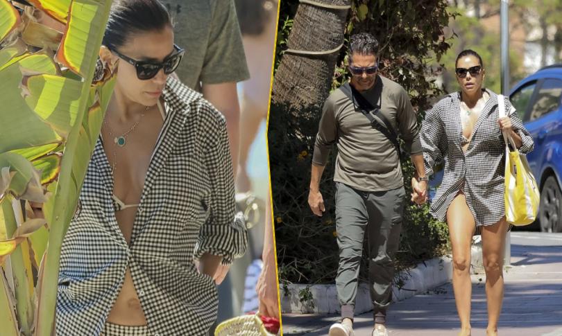 Ева Лонгория провела семейный день на пляже в Марбелье