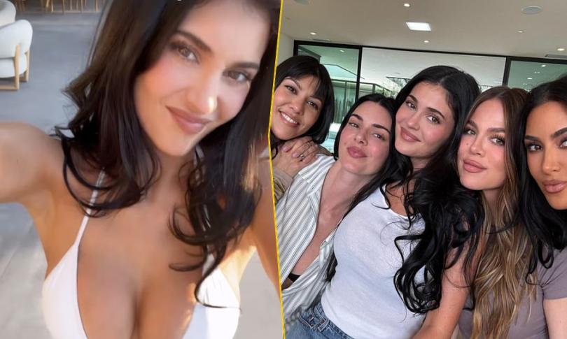 Кайли Дженнер поделилась откровенным видео и редким семейным снимком с сестрами