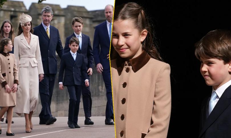 Дети Уильяма и Кейт впервые после Рождества вышли в свет на Пасху