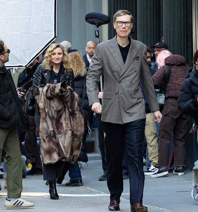 Кэмерон Диаз снимается в новой романтической комедии со Стивеном Мерчантом в Нью-Йорке