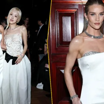 Рози Хантингтон-Уайтли блистала в белом платье на вечере Tiffany & Co. в Нью-Йорке
