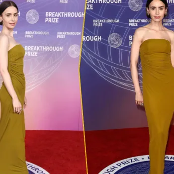 Лили Коллинз выбрала оливковую элегантность на Breakthrough Prize 2026 Лили Коллинз выбрала оливковую элегантность на Breakthrough Prize 2026