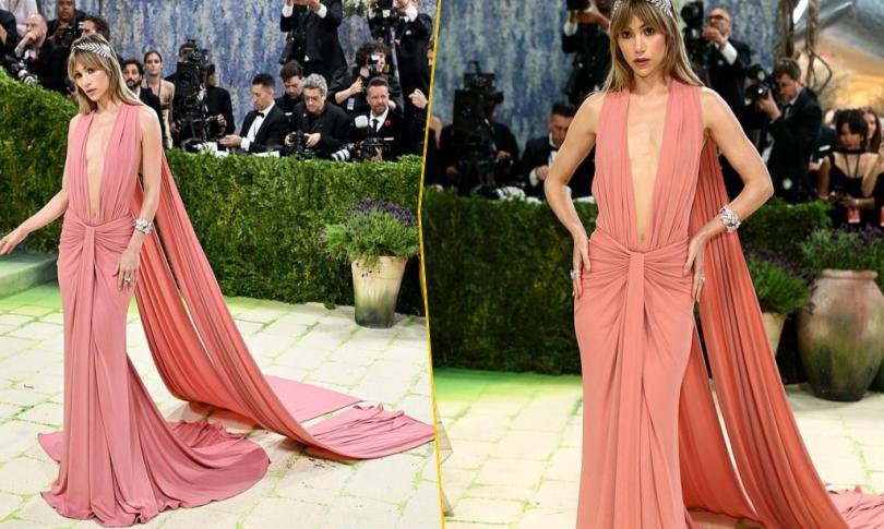 Сьюки Уотерхаус выбрала смелое розовое платье для Met Gala