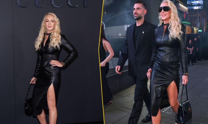 Линдси Лохан появилась на показе Gucci вместе с мужем