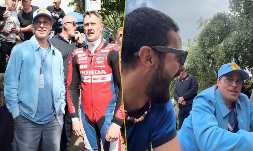 Брэд Питт увидел гонки Isle of Man TT и не смог скрыть шок