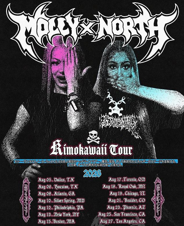 Тур Molly x North Kimokawaii пройдет от побережья до побережья и охватит такие города, как Лос-Анджелес, Сан-Франциско, Нью-Йорк, Бостон, Чикаго, Даллас, Атланта, Финикс и Торонто Тур Molly x North Kimokawaii пройдет от побережья до побережья и охватит такие города, как Лос-Анджелес, Сан-Франциско, Нью-Йорк, Бостон, Чикаго, Даллас, Атланта, Финикс и Торонто